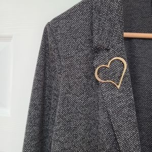 Vintage Gold Heart Pin Brooch